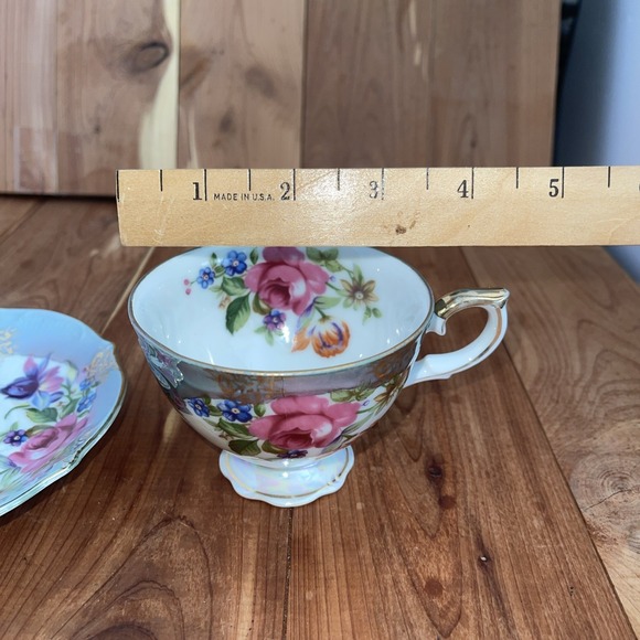 Rose Floral Bone China Tea Cup and Saucer - Butterfly Brand - Picture 4 of 10